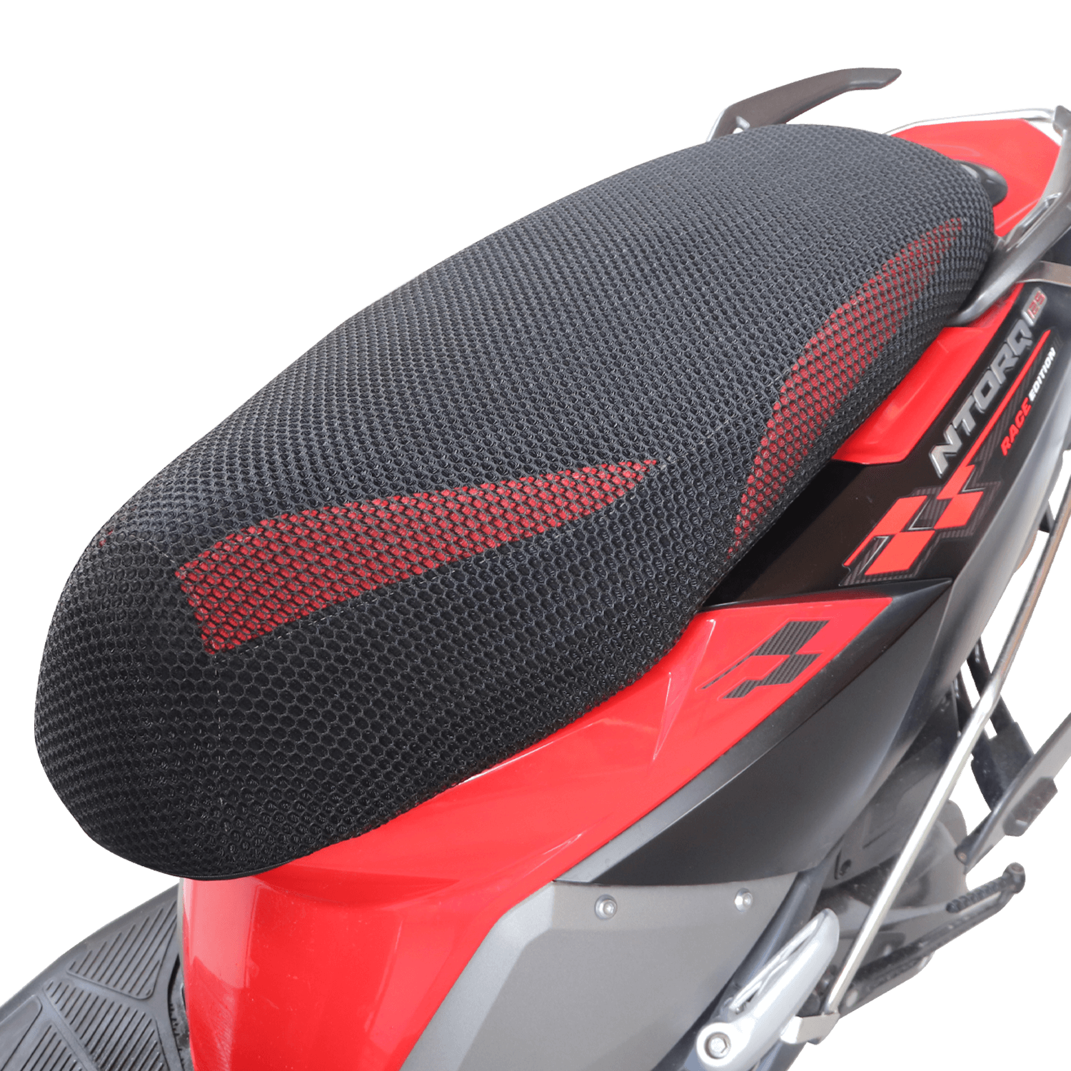 TVS Mesh Seat Cover for Ntorq - Polyester, Breathable 3D Honeycomb with Anti-Slip, All-Weather Protection